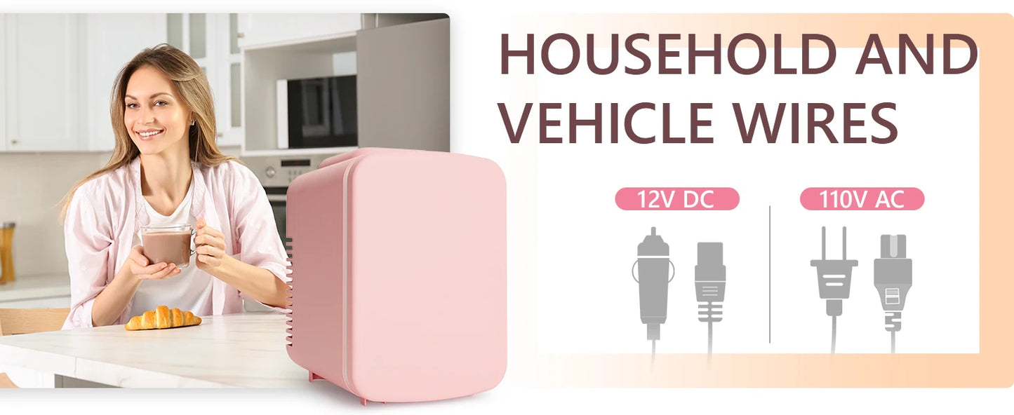 SIMZLIFE 4L Mini Fridge with Freezer Single Door Cold Refrigerators