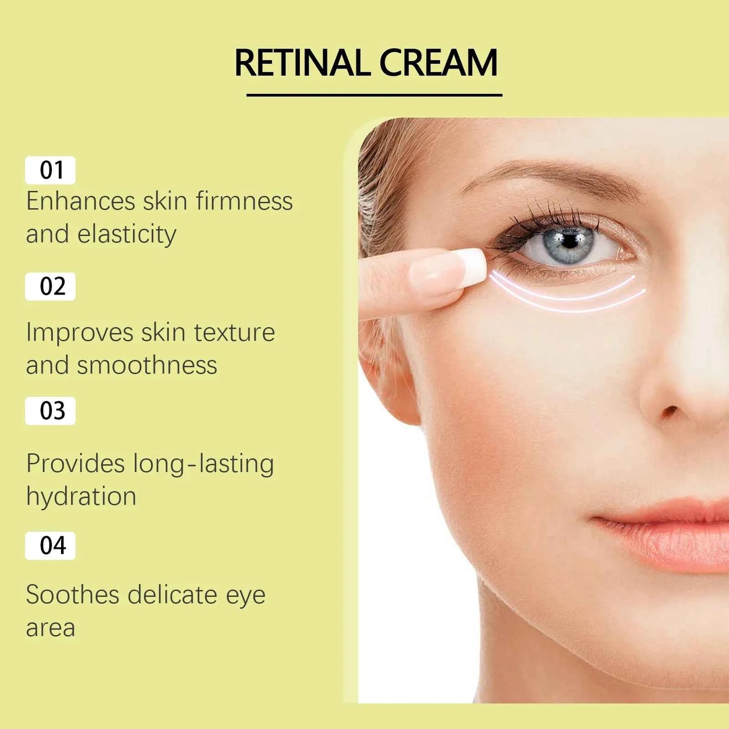 Hoygi 15g Retinol Eye Cream Smoothing Wrinkle Firming Repair Puffiness Moisturizing Eye Remove Dark Circles Eye Bags Care Cream