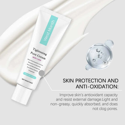 West&Month 50g Tightening Pore Cream Oil Control Moisturizing Brighten Skin Care Smooth Facial Refreshing Shrink Pore Face Cream
