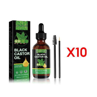 Black Castor Oil Nourishes Hair Growth Care Massage Scalp Treatment Baldness Repair Hydrates Liquid Anti Frizz Loss Hair Serum