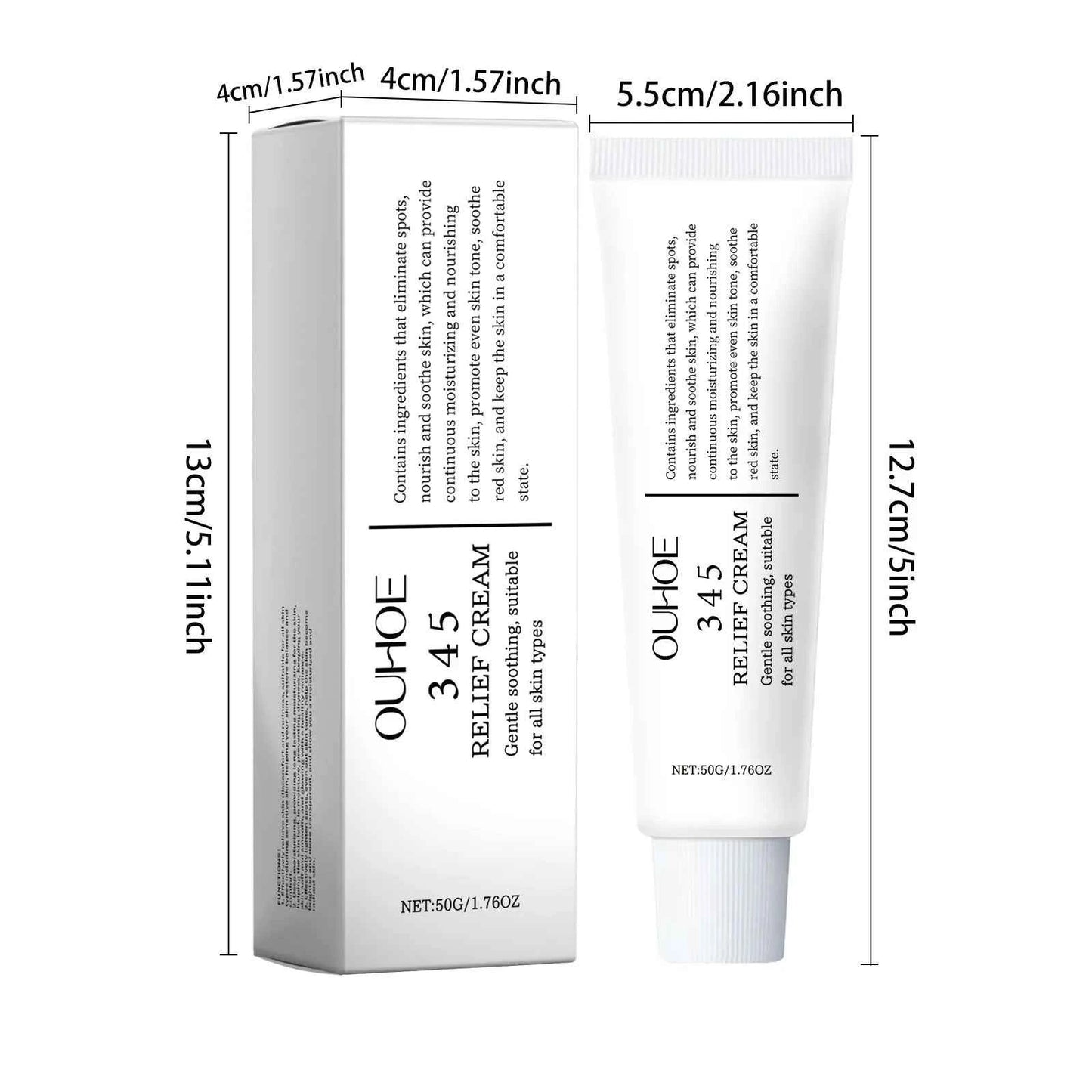 Ouhoe 50g 345 Relief Cream Brightening Skin Hydrate Facial Reapir Blemishes Nourish Long Lasting Moisturizer Soothing Face Cream
