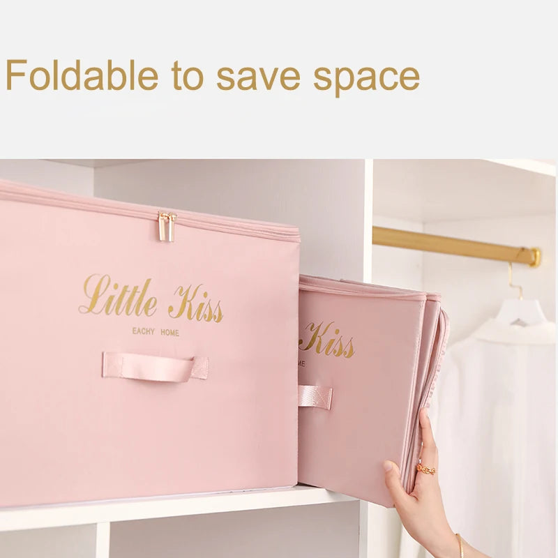 Foldable Storage Box Clothing Quilt Organizer Fabric Caja Organizadora Clothes Container Closet Home Organizer Large Capacity - AMULET RING STORE