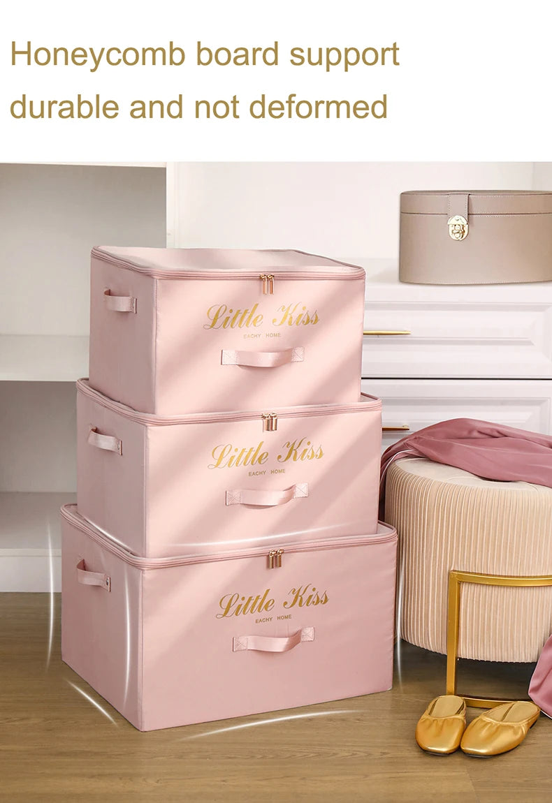 Foldable Storage Box Clothing Quilt Organizer Fabric Caja Organizadora Clothes Container Closet Home Organizer Large Capacity - AMULET RING STORE