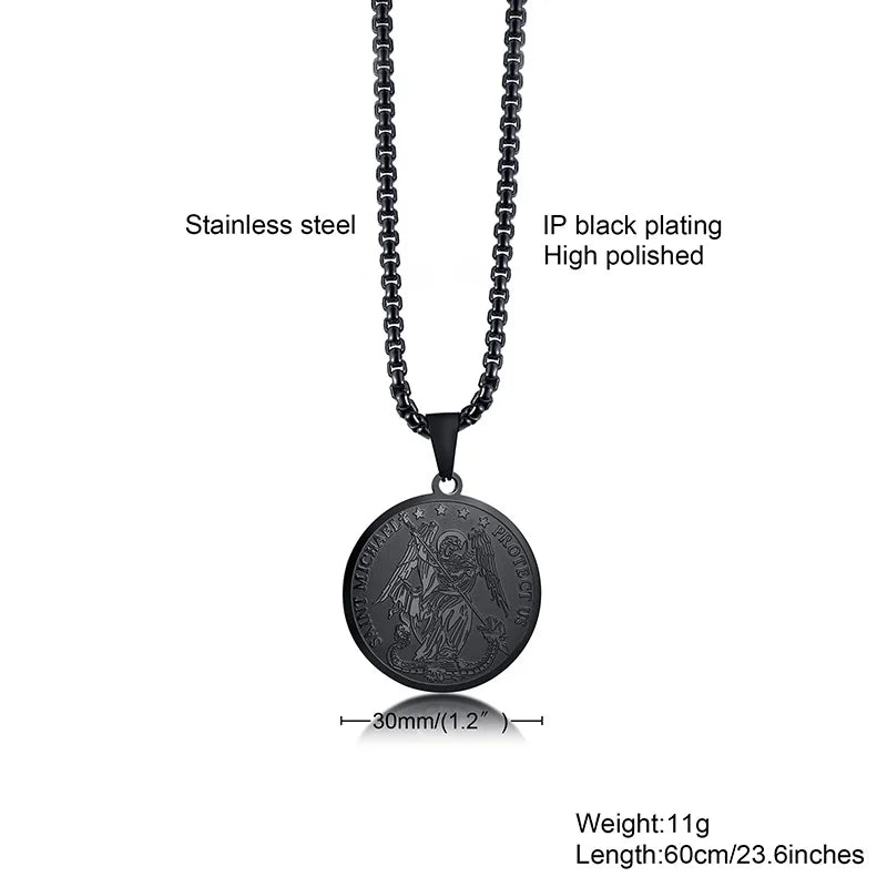 Stainless Steel Seven Archangels Necklace for Men