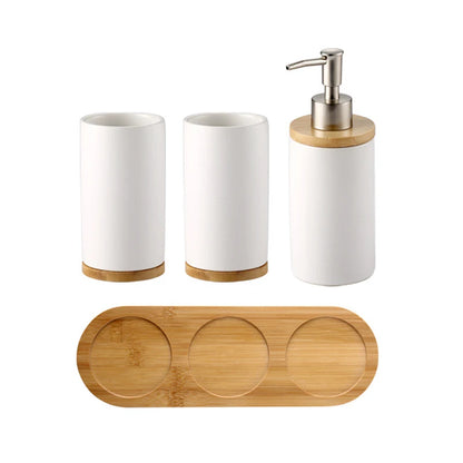 UNTIOR 3PCS Ceramic Bathroom Accessories Set Fashion Soap Dispenser Toothbrush Holder Tumbler Ceramic Household Bathroom Product - AMULET RING STORE