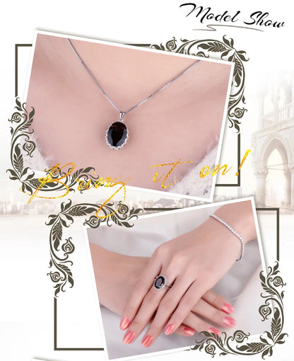 JewelryPalace Large 5.7ct Genuine Oval Smoky Quartz 925 Sterling Silver Big Gemstone Cocktail Statement Rings for Women Jewelry