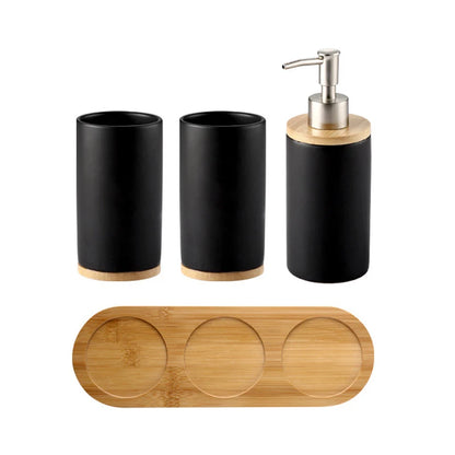 UNTIOR 3PCS Ceramic Bathroom Accessories Set Fashion Soap Dispenser Toothbrush Holder Tumbler Ceramic Household Bathroom Product - AMULET RING STORE