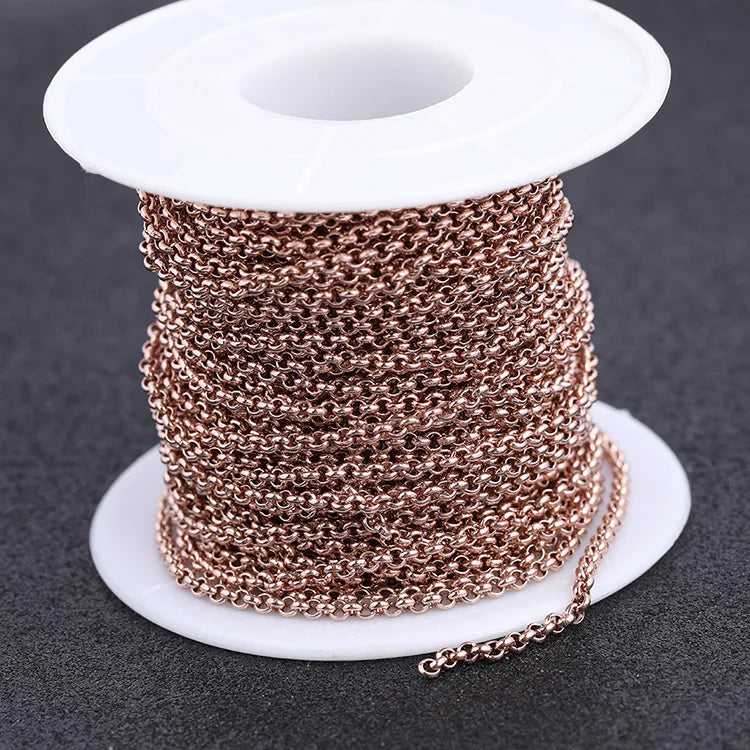reidgaller 10meteres/roll rose gold plated stainless steel metal necklace chains for jewelry making diy bracelet accessories - AMULET RING STORE