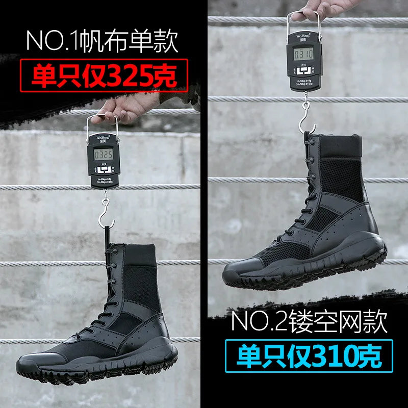 Summer Combat Boot Men Women Climbing Training Lightweight Waterproof Tactical Boots Outdoor Hiking Breathable Mesh Shoes - AMULET RING STORE