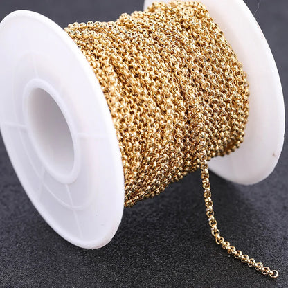 reidgaller 10meteres/roll rose gold plated stainless steel metal necklace chains for jewelry making diy bracelet accessories - AMULET RING STORE