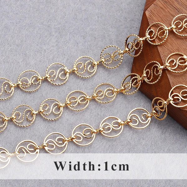 YEGUI C164,jewelry accessories,diy chain,18k gold plated,0.3microns,copper metal,diy bracelet necklace,jewelry making,1m/lot - AMULET RING STORE