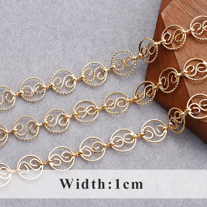 YEGUI C164,jewelry accessories,diy chain,18k gold plated,0.3microns,copper metal,diy bracelet necklace,jewelry making,1m/lot - AMULET RING STORE