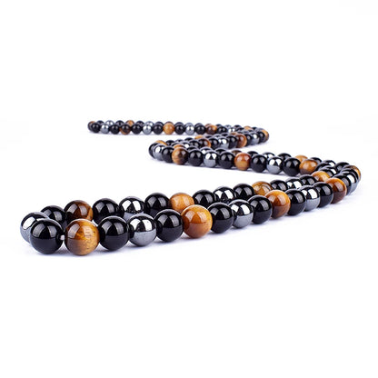 Natural Tiger Eye Stone Beads Necklaces Men Fashion Meditation Yoga Necklaces for Women New Design Handmade Reiki Prayer Jewelry
