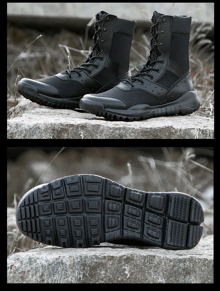 Summer Combat Boot Men Women Climbing Training Lightweight Waterproof Tactical Boots Outdoor Hiking Breathable Mesh Shoes - AMULET RING STORE