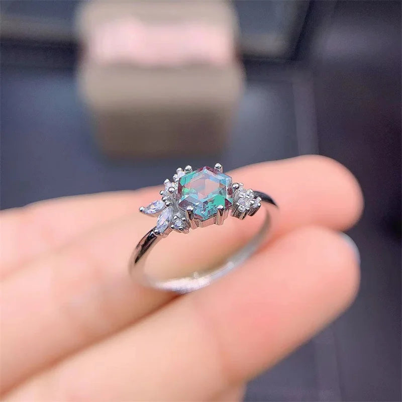 925 Sterling Silver Rings for Women LAB Alexandrite Ring Wedding anillos de matrimonio pareja