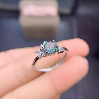 925 Sterling Silver Rings for Women LAB Alexandrite Ring Wedding anillos de matrimonio pareja