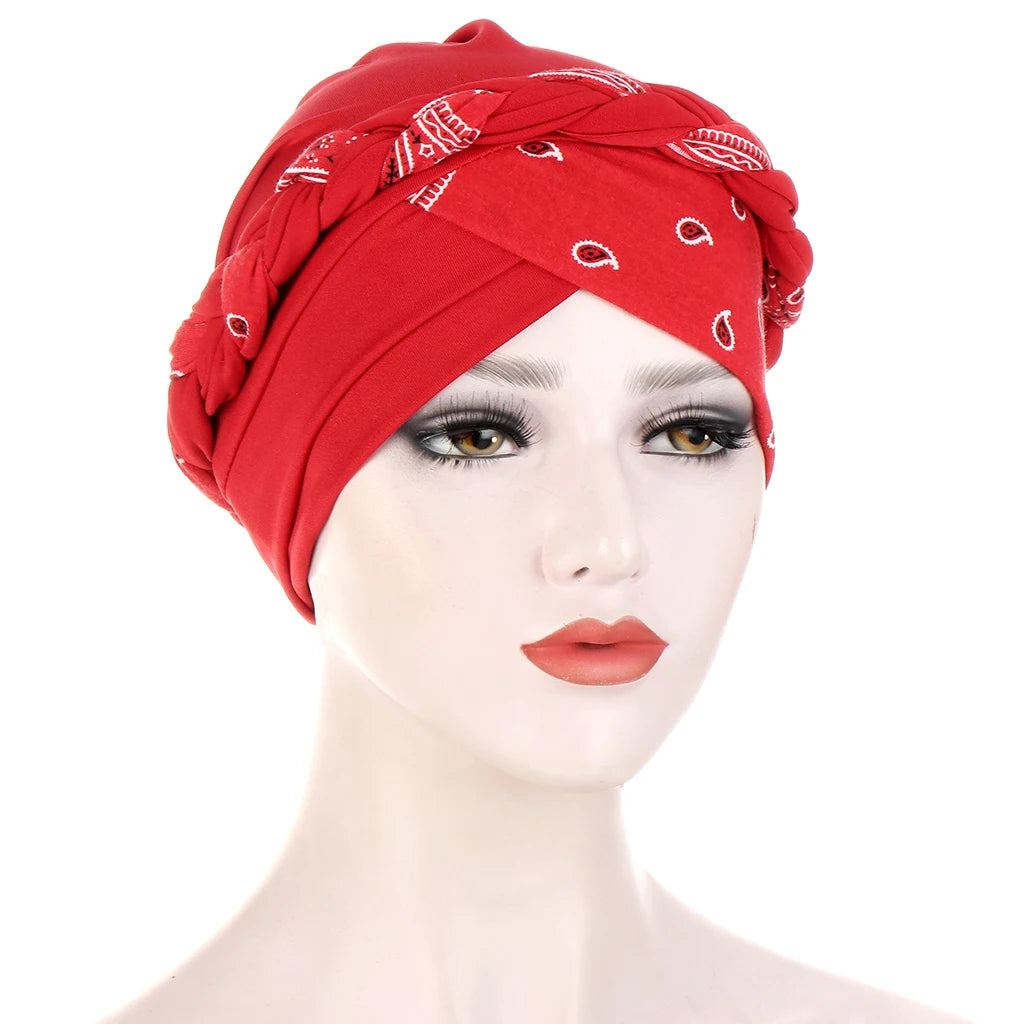 Cotton print muslim turban scarf for women islamic inner hijab caps Arab wrap head scarves femme musulman turbante mujer - AMULET RING STORE