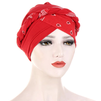 Cotton print muslim turban scarf for women islamic inner hijab caps Arab wrap head scarves femme musulman turbante mujer - AMULET RING STORE