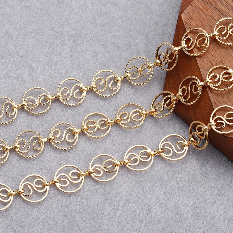 YEGUI C164,jewelry accessories,diy chain,18k gold plated,0.3microns,copper metal,diy bracelet necklace,jewelry making,1m/lot - AMULET RING STORE