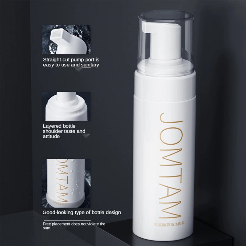 Amino Acid Facial Cleanser Face Wash Cleansing Mousse Moisturizing Oil Control Shrink Pores Makeup Remover Creamy Foam Skin Care - AMULET RING STORE