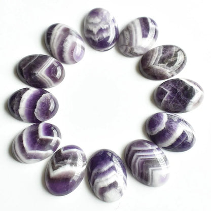 Wholesale 12 pieces / batch fashion high quality natural white stripe Amethysts  Oval Cab round gem tears 25x18 mm free shipping