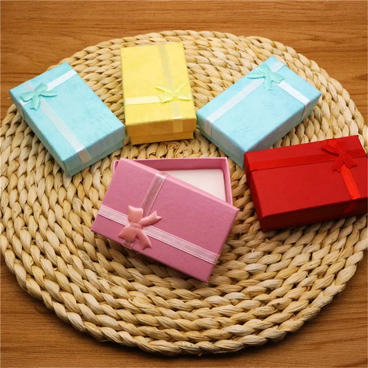 Fashion Bow Jewelry Box Bracelets Ring Earrings Necklace Pendant Storage Box Square Jewelry Display Cases Gift Packaging Box - AMULET RING STORE