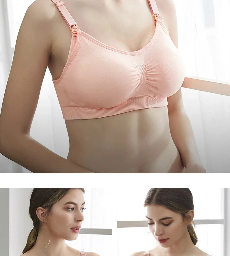 High Quality Plus Size Nursing Bra Breathable Women Breastfeeding Underwear Seamless Maternity Bra Push Up - AMULET RING STORE