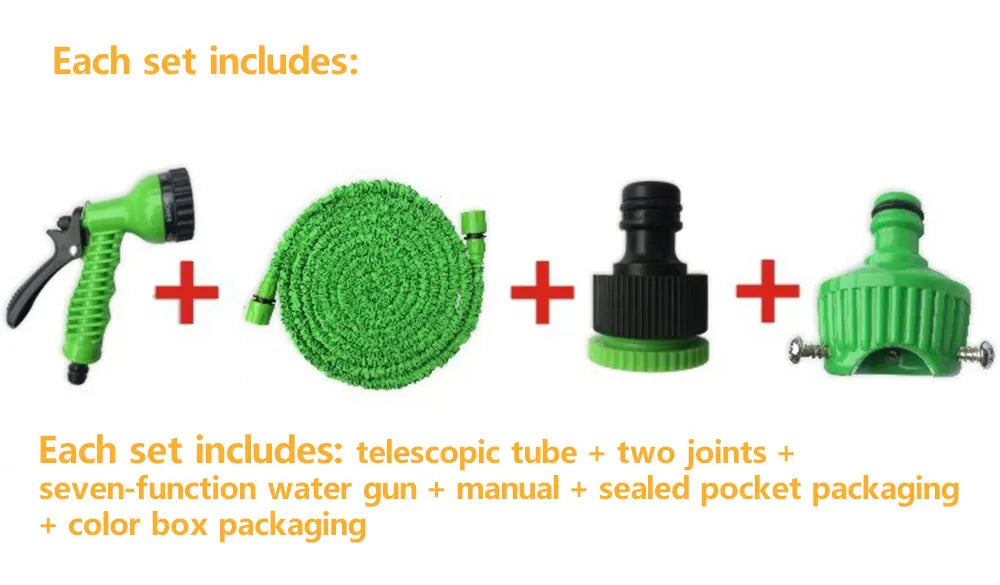 Garden Hose Pipe Water Hose Expandable Magic Hose 7 Patterns Water Gun Foam Pot flexible reels hose Car Wash Gun Sprayer - AMULET RING STORE