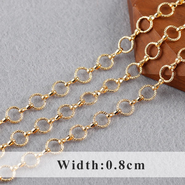 YEGUI C164,jewelry accessories,diy chain,18k gold plated,0.3microns,copper metal,diy bracelet necklace,jewelry making,1m/lot - AMULET RING STORE