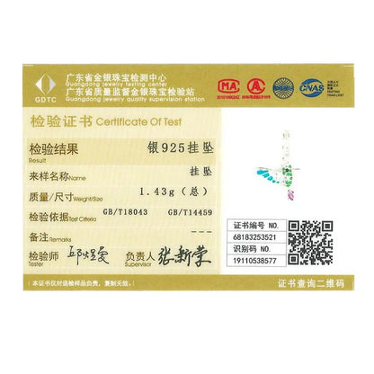 BAMOER 925 Sterling Silver Green Warbler Pendant Colorful CZ Bird Animal Charms Fit Charm Bracelets Bangles DIY Jewelry SCC991 - AMULET RING STORE