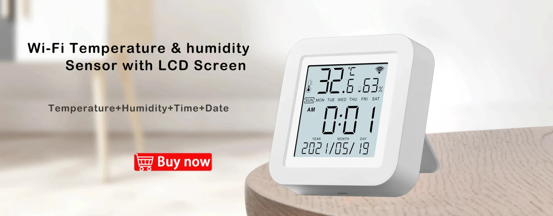 Tuya Smart WIFI Temperature and Humidity Sensor with Backlight LCD Display Indoor Thermometer Hygrometer Meter Support Alexa - AMULET RING STORE