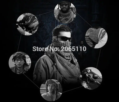 Hot sale Arab Keffiyeh Shemagh Scarf Cotton Winter Shawl Neck Warmer Cover Head Wrap Windproof Tactical Camping Scarf Men Women - AMULET RING STORE