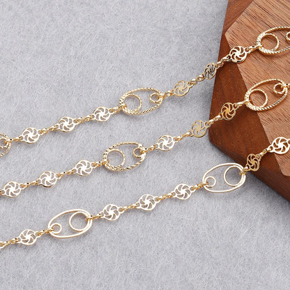 YEGUI C164,jewelry accessories,diy chain,18k gold plated,0.3microns,copper metal,diy bracelet necklace,jewelry making,1m/lot - AMULET RING STORE