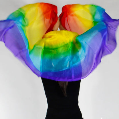 Silk Shawl For Belly Dancing Shawls Belly Dance Silk Veil Scarves Face Customized Hand Thrown Scarf Gradient 200cm 250cm 270cm