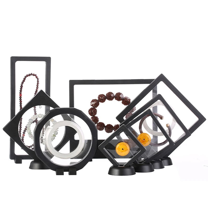 1Pc PE Film Jewelry Storage Box Brooch Coin Gems Jewelry Storage Box Dustproof Exhibition Decoration Floating Ring Case - AMULET RING STORE