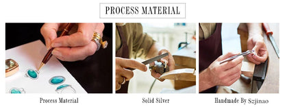 Szjinao Luxury Gold Pendant For Women Real 925 Sterling Silver Shiny Blue Sapphire With Cubic Zirconia Gemstone Fine Jewelery