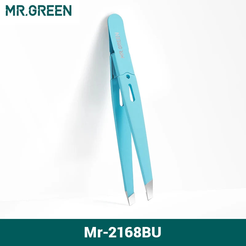 MR.GREEN Eyebrow Tweezer Colorful Hair Beauty Fine Hairs Puller Stainless Steel Slanted Eye Brow Clips Removal Makeup Tools - AMULET RING STORE