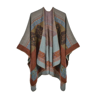 Winter Fashion Poncho Women Capes Scarf Imitation Cashmere Ladies Scarves Warm Shawls Wraps Woman Ponchos Bufanda Mujer Foulard