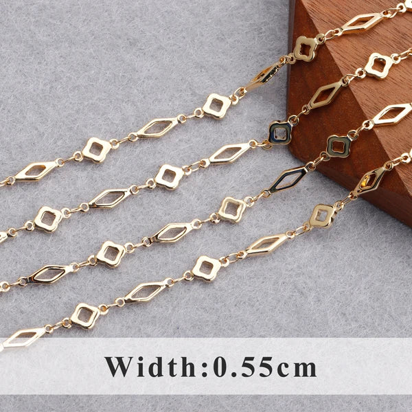 YEGUI C164,jewelry accessories,diy chain,18k gold plated,0.3microns,copper metal,diy bracelet necklace,jewelry making,1m/lot - AMULET RING STORE