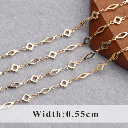 YEGUI C164,jewelry accessories,diy chain,18k gold plated,0.3microns,copper metal,diy bracelet necklace,jewelry making,1m/lot - AMULET RING STORE