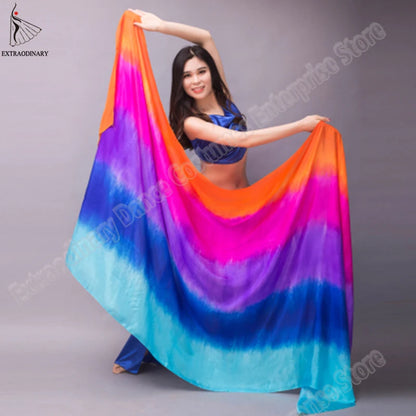 Silk Shawl For Belly Dancing Shawls Belly Dance Silk Veil Scarves Face Customized Hand Thrown Scarf Gradient 200cm 250cm 270cm