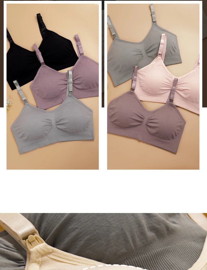 High Quality Plus Size Nursing Bra Breathable Women Breastfeeding Underwear Seamless Maternity Bra Push Up - AMULET RING STORE
