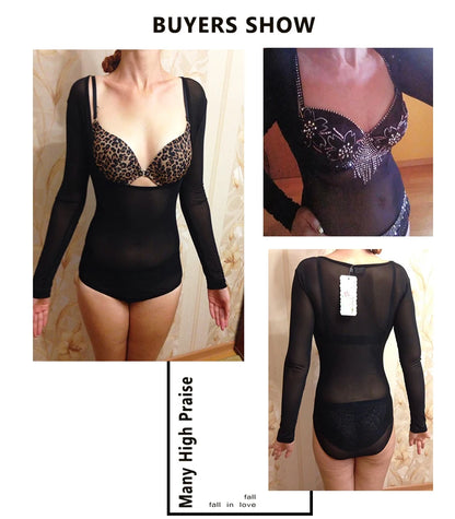 Plus Size 1 Piece Belly Dancing Dancewear Long Sleeves Bellydance Accessories Women Bodysuit Bottoming Shirt Belly Dance Tops