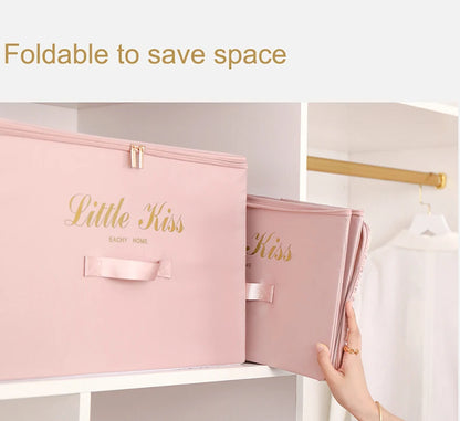 Foldable Storage Box Clothing Quilt Organizer Fabric Caja Organizadora Clothes Container Closet Home Organizer Large Capacity - AMULET RING STORE