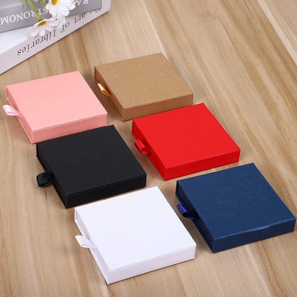 1Pc Thick Kraft Paper Drawer Jewelry Box With Sponge Greet Card for Necklace Bracelet Ring Gift Box Jewelry Packaging Box Joyero - AMULET RING STORE