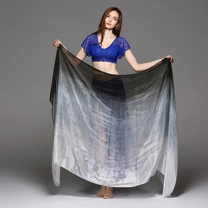 Silk Shawl For Belly Dancing Shawls Belly Dance Silk Veil Scarves Face Customized Hand Thrown Scarf Gradient 200cm 250cm 270cm