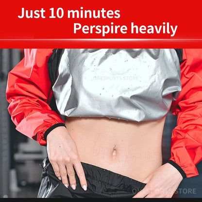 Sauna Suit Women Gym Clothing Set Men Pullover Hoodies Tops Running Fitness Exercise Sportswear Weight Loss Sweating Sports Suit