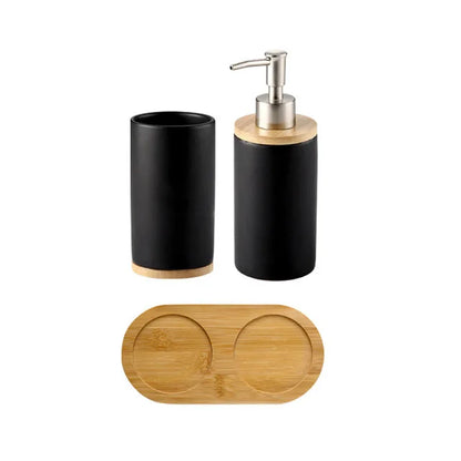 UNTIOR 3PCS Ceramic Bathroom Accessories Set Fashion Soap Dispenser Toothbrush Holder Tumbler Ceramic Household Bathroom Product - AMULET RING STORE