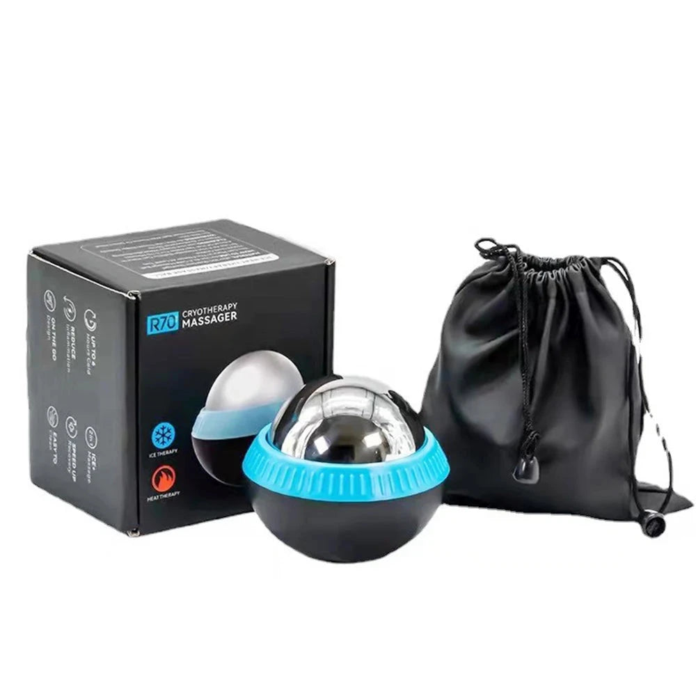 Hot/Cold Massage Roller Ball Stainless Steel Body Therapy Ice Roller Pain Relief  Deep Tissue Massage Balls Body Face Massager
