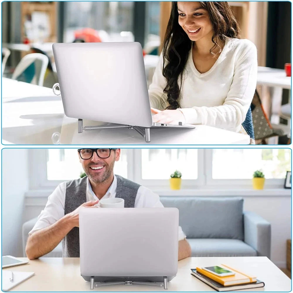 Portable Laptop Stand Aluminum Alloy Holder Foldable Universal Notebook PC Riser Support for Macbook Pro Android 12~17in Laptop - AMULET RING STORE